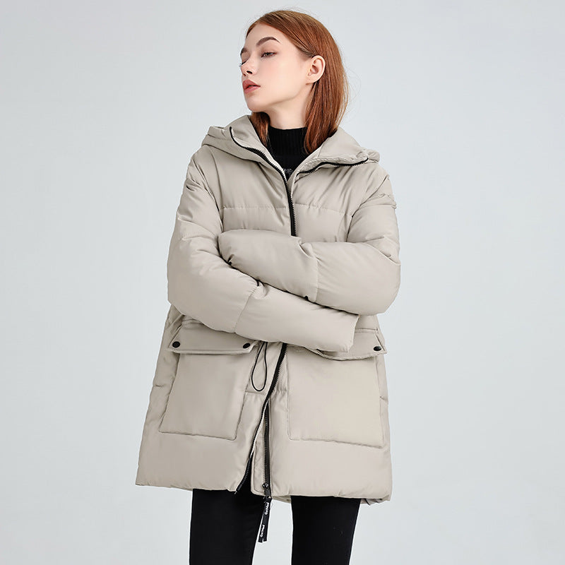 GWYNETH™ - Rahat Fermuarlı Kapüşonlu Puffer Ceketi